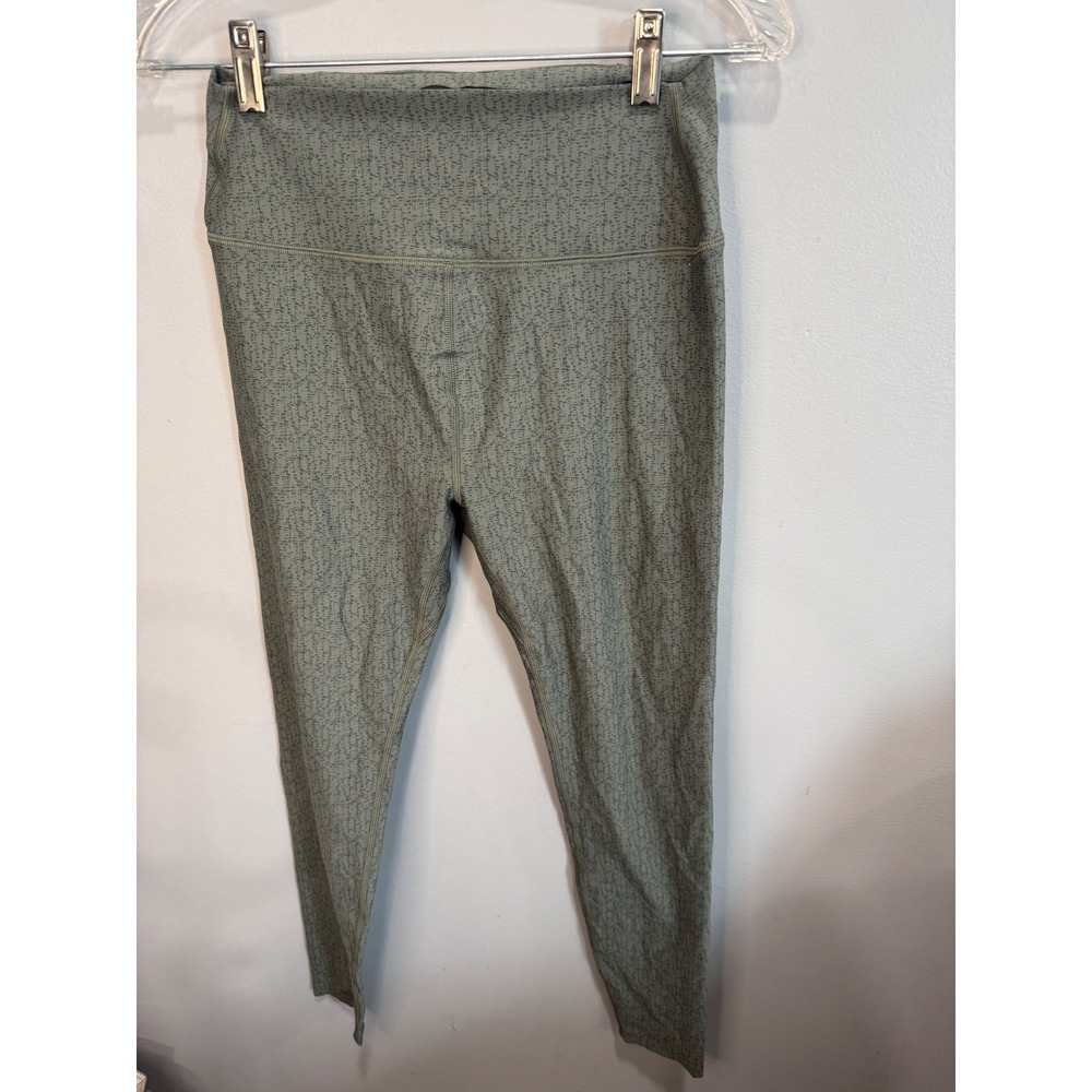 Peloton Womens High Waisted Performance Leggings Sage Green‎ Textured Print